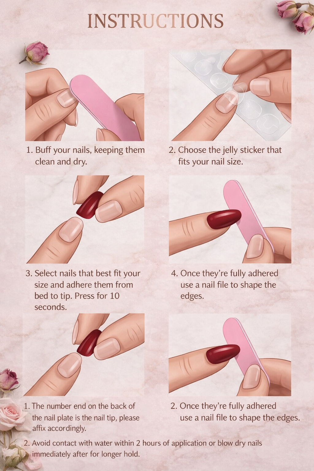 Handmade Press-On Nails (Long Oval)– Blush Crystal Royale