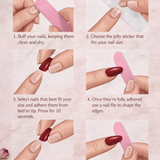 Handmade Press-On Nails (Long Oval)– Blush Crystal Royale