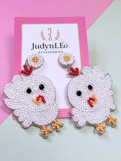 Handmade Beaded Easter Bunny Earrings