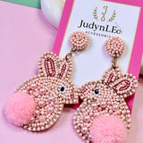 Easter Bunny Handmade Beaded Earrings