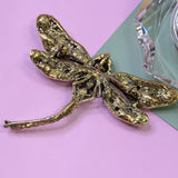 Vintage Crystal Dragonfly Brooch Pin