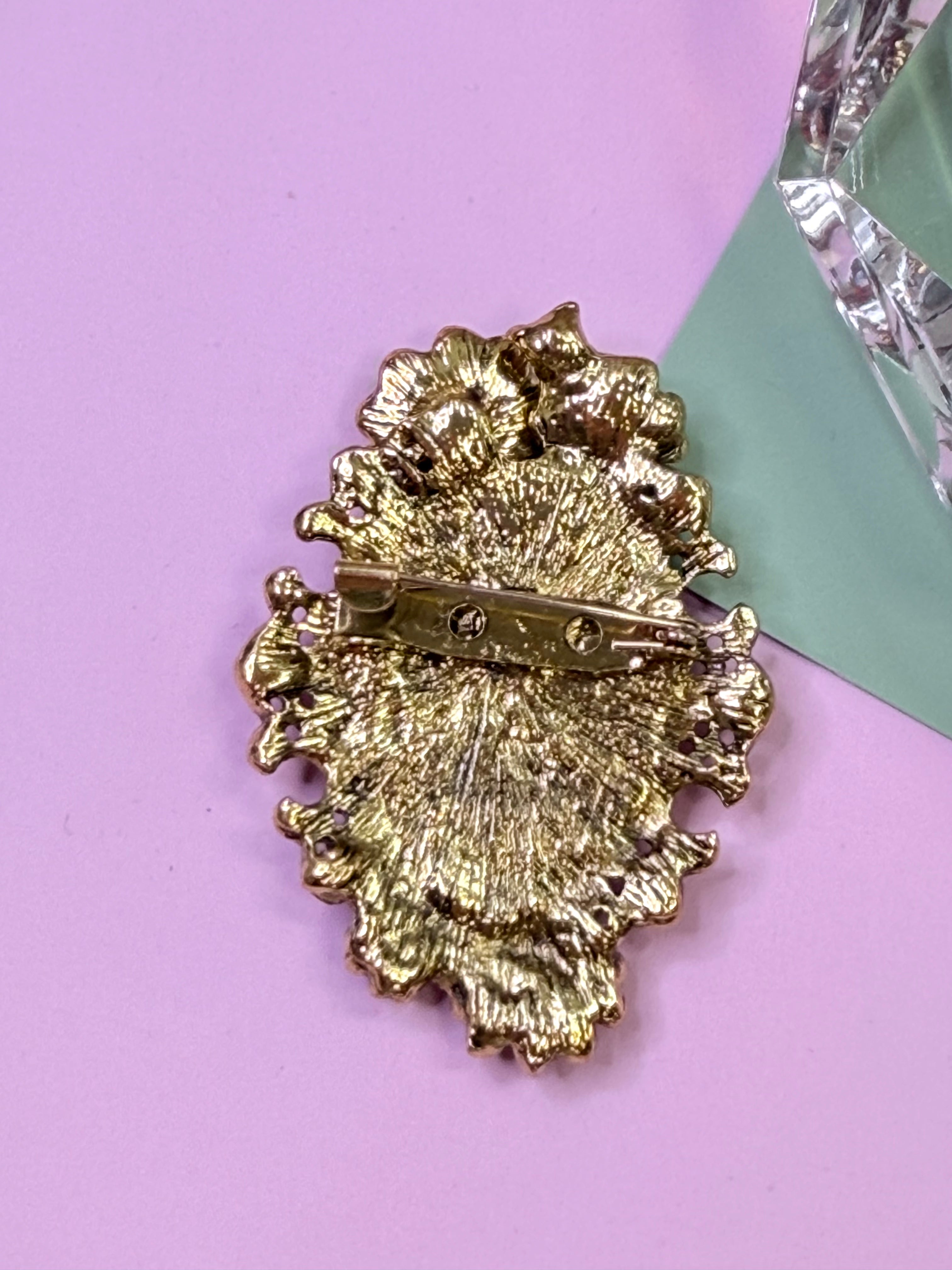 Floral Cameo Vintage Brooch