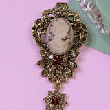 Vintage Cameo Crystal Brooch