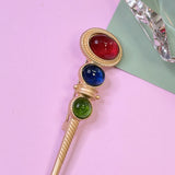 Vintage Multi-Stone Bar Brooch