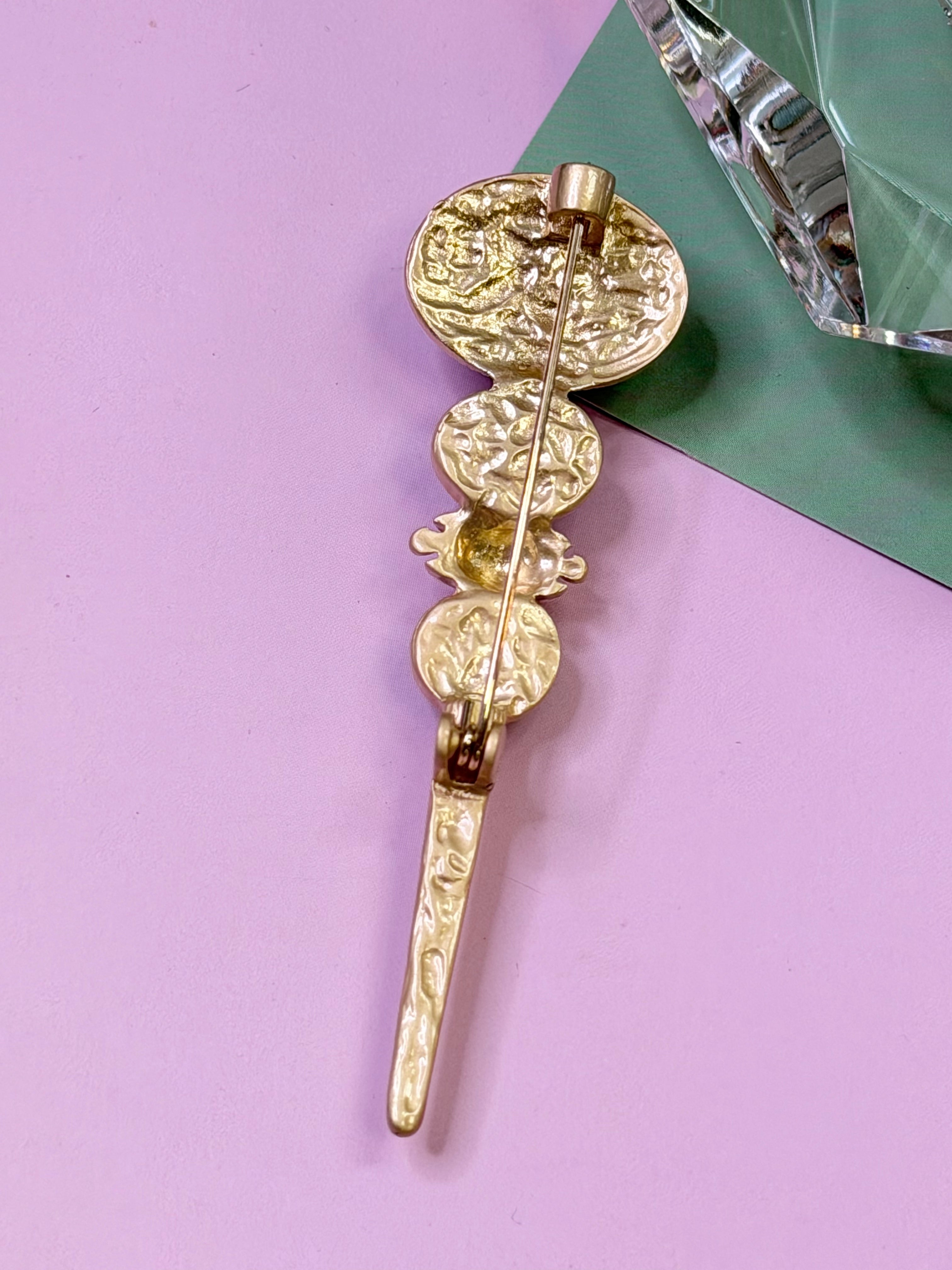 Vintage Multi-Stone Bar Brooch