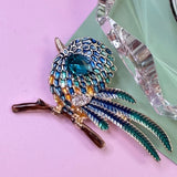 Colorful Crystal Bird Brooch