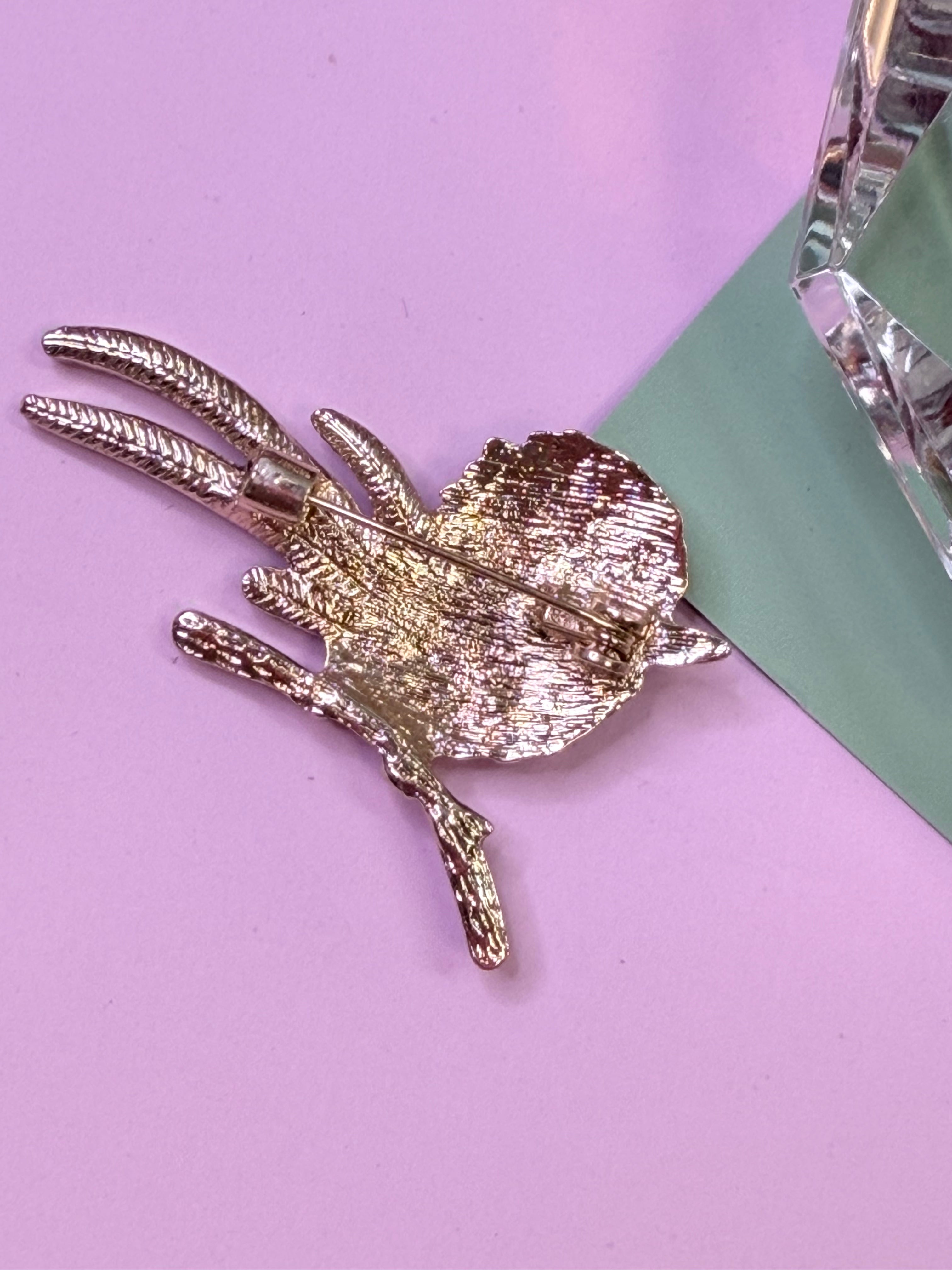 Colorful Crystal Bird Brooch
