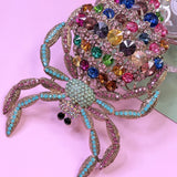 Statement Rhinestone Spider Brooch Pin