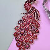 Statement Multicolor Rhinestone Peacock Brooch Pin