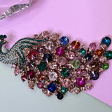 Statement Multicolor Rhinestone Peacock Brooch Pin