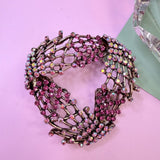 Pink Crystal Lace Heart Brooch