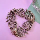 Pink Crystal Lace Heart Brooch