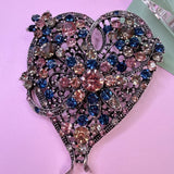 Heart Crystal Statement Brooch
