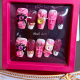 Handmade Press-On Nails (Short Coffin)– Blush Gothic Fantasy
