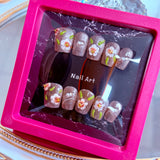 Handmade Press-On Nails (Short Square)– Blush Blossom Garden