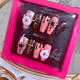 Handmade Press-On Nails (Short Coffin)– Devil Kiss Drip
