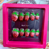 Handmade Press-On Nails (Short Oval)– Sweet Berry Bliss