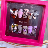Handmade Press-On Nails (Short Coffin)– Sweet Cartoon Vibes Set