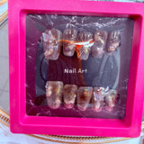 Handmade Press-On Nails (Short Coffin)– Golden Dust Dream Set