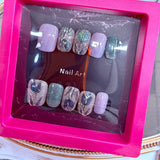 Handmade Press-On Nails (Short Oval)– Lavender Forest Glow