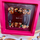 Handmade Press-On Nails (Short Oval)– Holiday Candy Gem Set