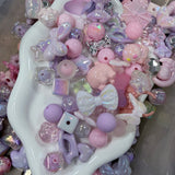 Pink & Lavender Kawaii Bead Mix | Cute Charm Acrylic Beads 10 PCS