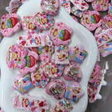 Strawberry Girl Cabochon Mix | Vintage Kawaii Dessert Flatback Charms 6 PCS
