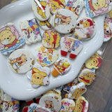 Cute Bear Honey Cartoon Cabochon Mix | Sweet Animal Flatback Charms 6 PCS