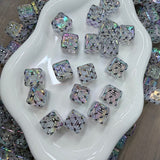 Holographic Cube Beads | Iridescent Acrylic Square Beads 8 PCS