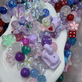 Kawaii Charm Mix Beads | Iridescent Acrylic Assorted Shapes 8 pcs
