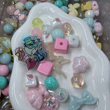 Pastel Princess Charm Mix | Cute Acrylic Beads & Dress Charms 8 pcs
