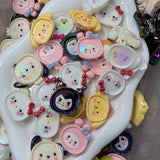 Kawaii Character Charm Mix | Cute Face Acrylic Charms 6 Pcs
