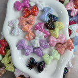 Iridescent Bow Resin Cabochons 6 pcs