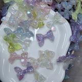 Iridescent Bow Pastel Iridescent Bow Resin Cabochons | 6 pcs