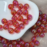 16 mm Iridescent Crackle Round Beads 10 pcs
