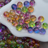 Rainbow Iridescent Beads | Transparent Aurora Round Acrylic Spacer | 8 PCS Pack