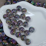 16 mm Dark Iridescent Crackle Beads | 8 PCS Pack