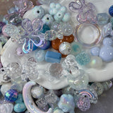 Kawaii Iridescent Charm Mix | 8pcs Cute Acrylic Beads & Cabochons Bundle