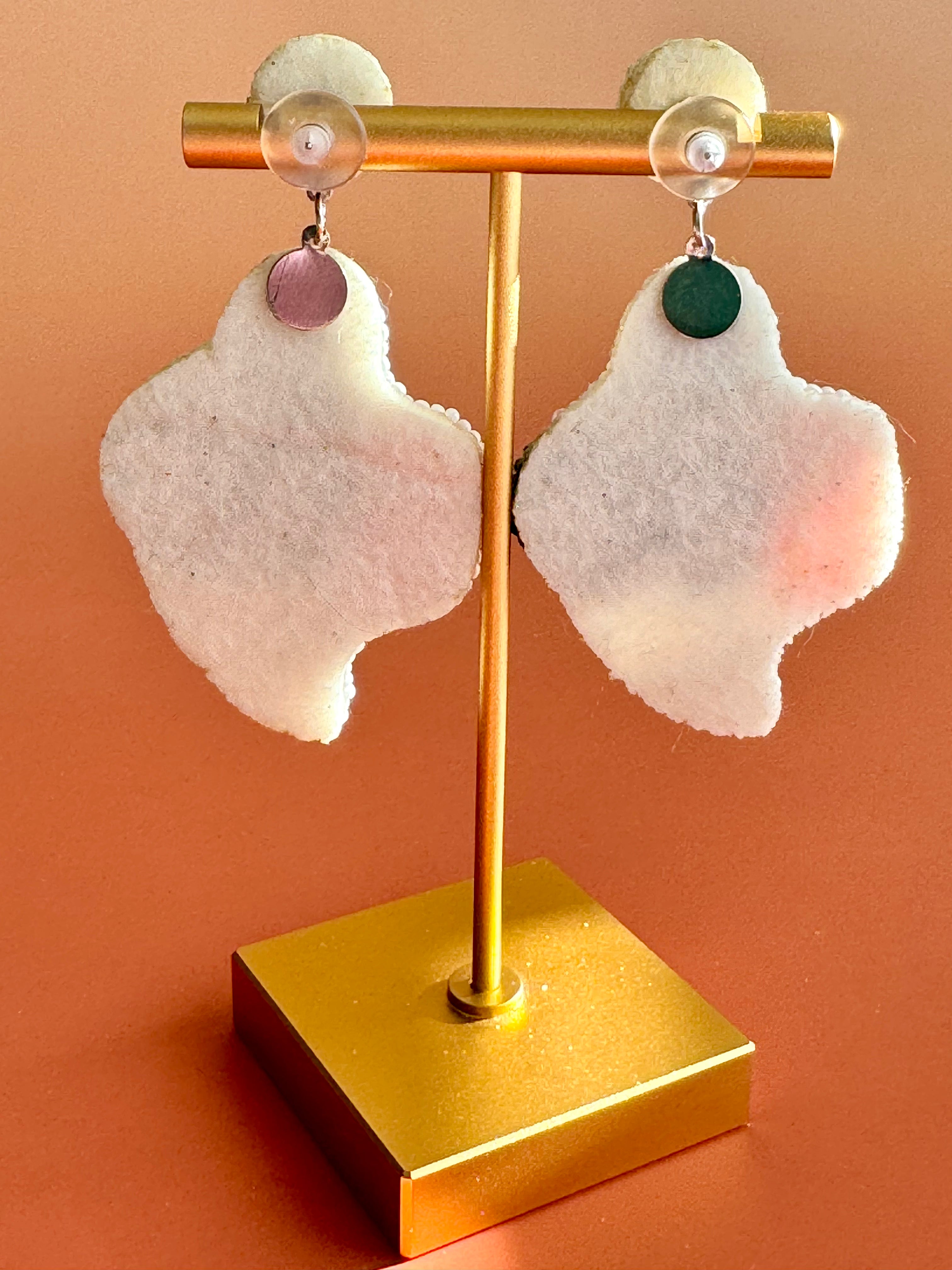 Handmade Halloween Ghost Earrings: Boho Seed Bead Dangle