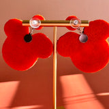 Handmade Minnie Pumpkin Earrings: Beaded Jack O' Lantern Dangle