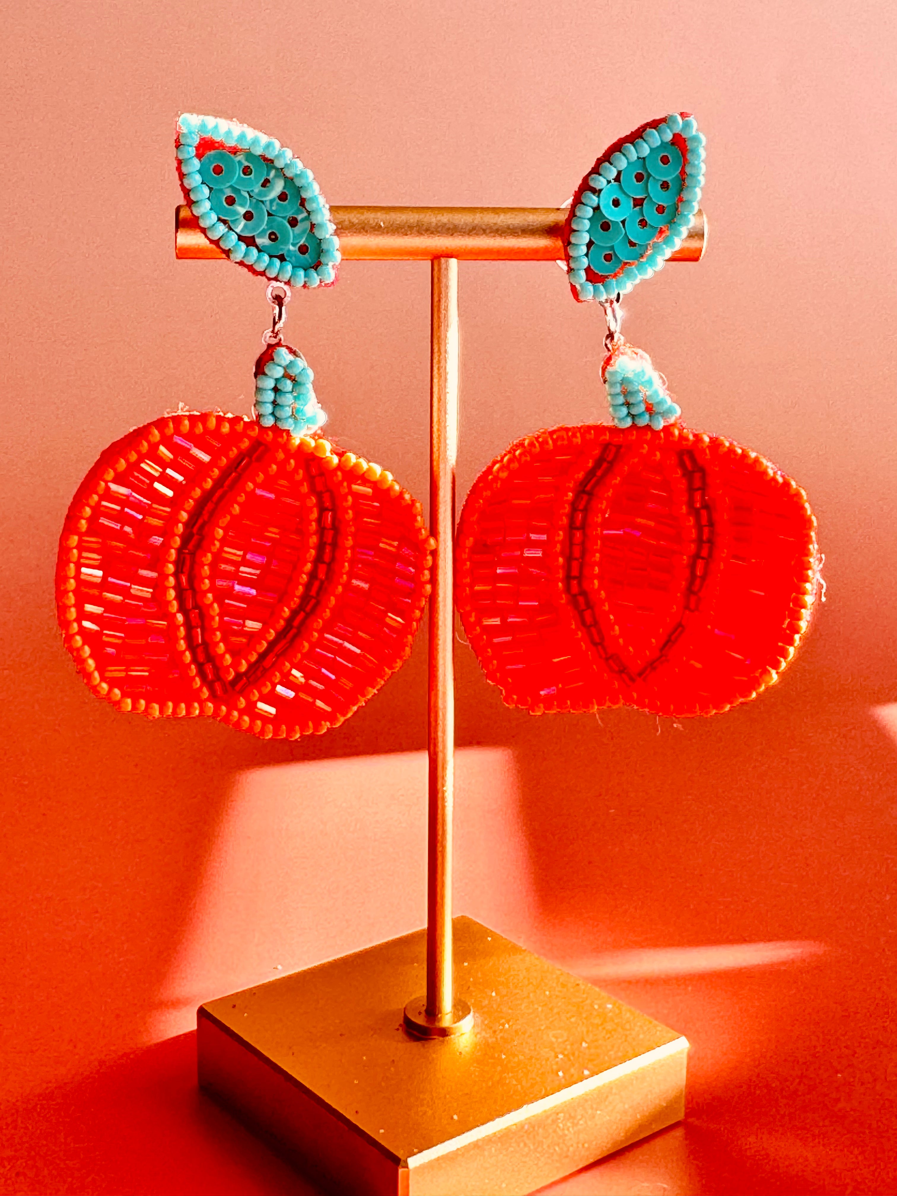 Handmade Halloween Pumpkin Earrings