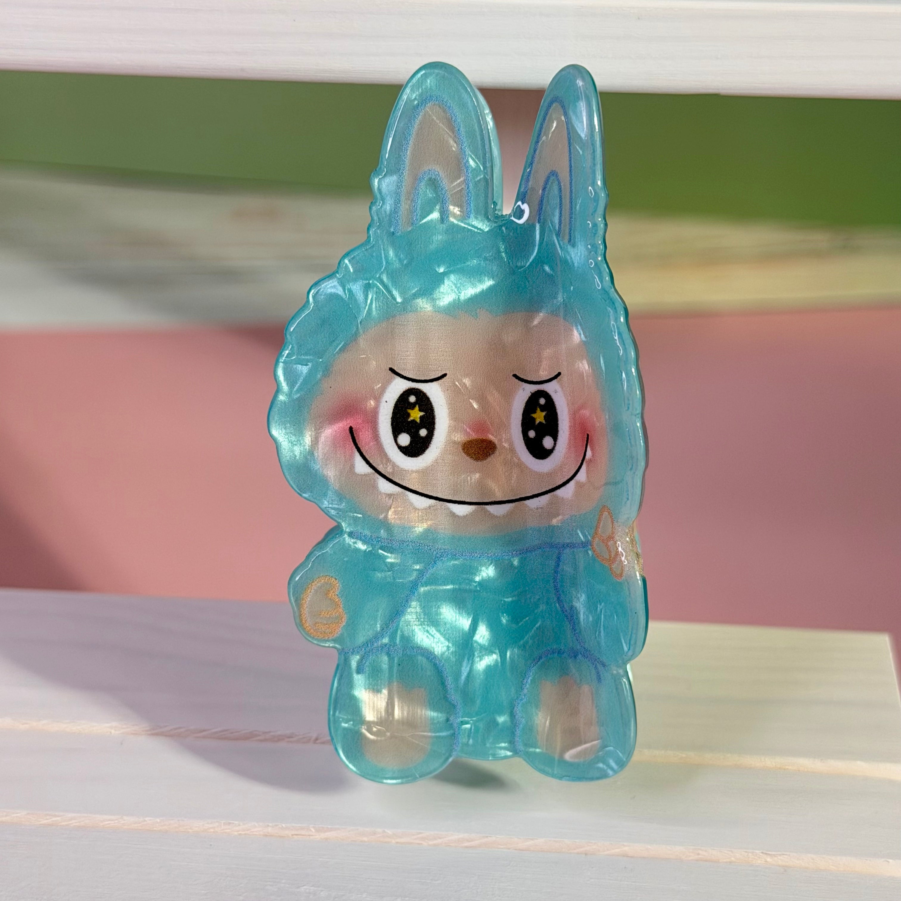 LAbubu Bunny Hair Claw – Kawaii Acrylic Clip, Seated Design