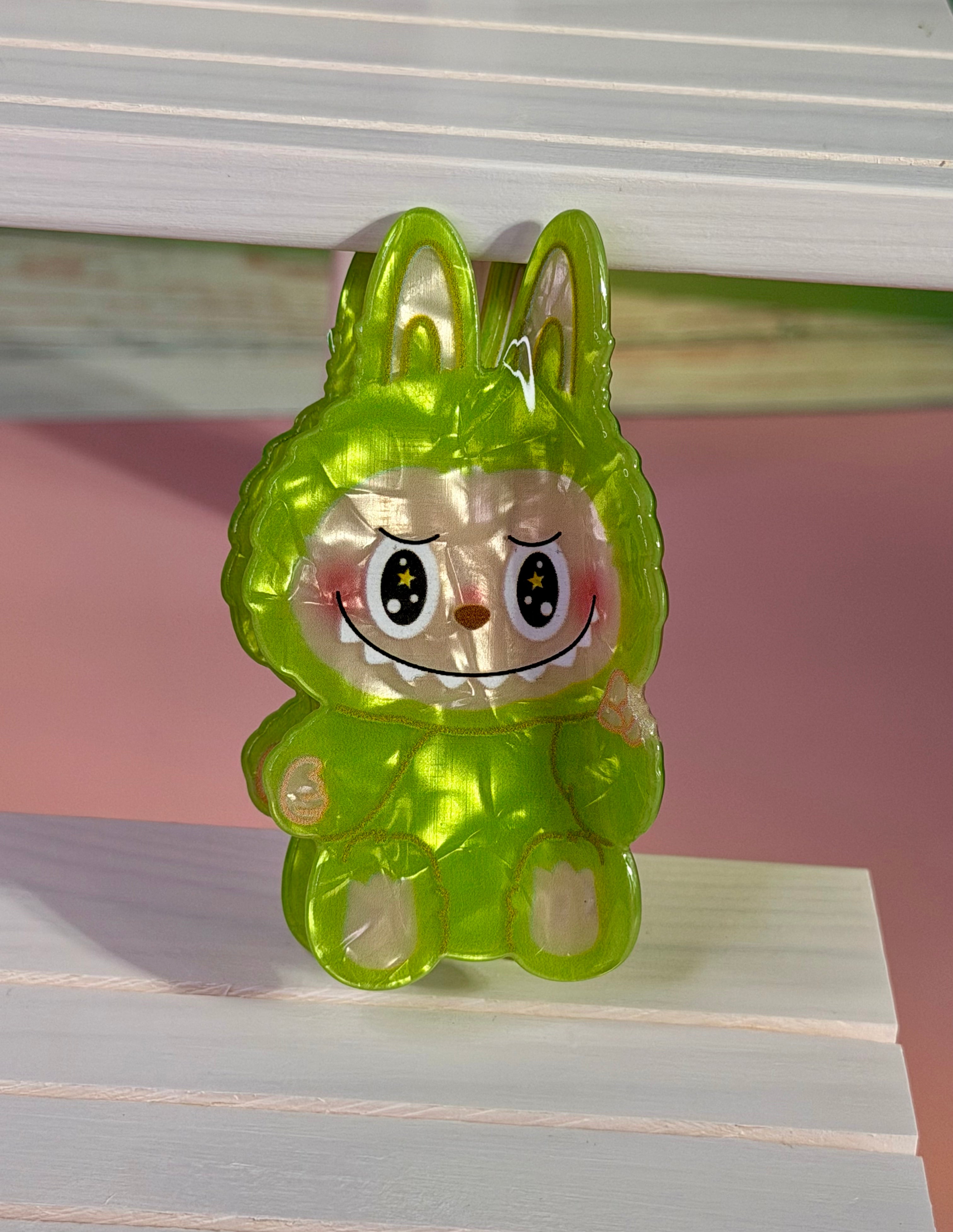 LAbubu Bunny Hair Claw – Kawaii Acrylic Clip, Seated Design