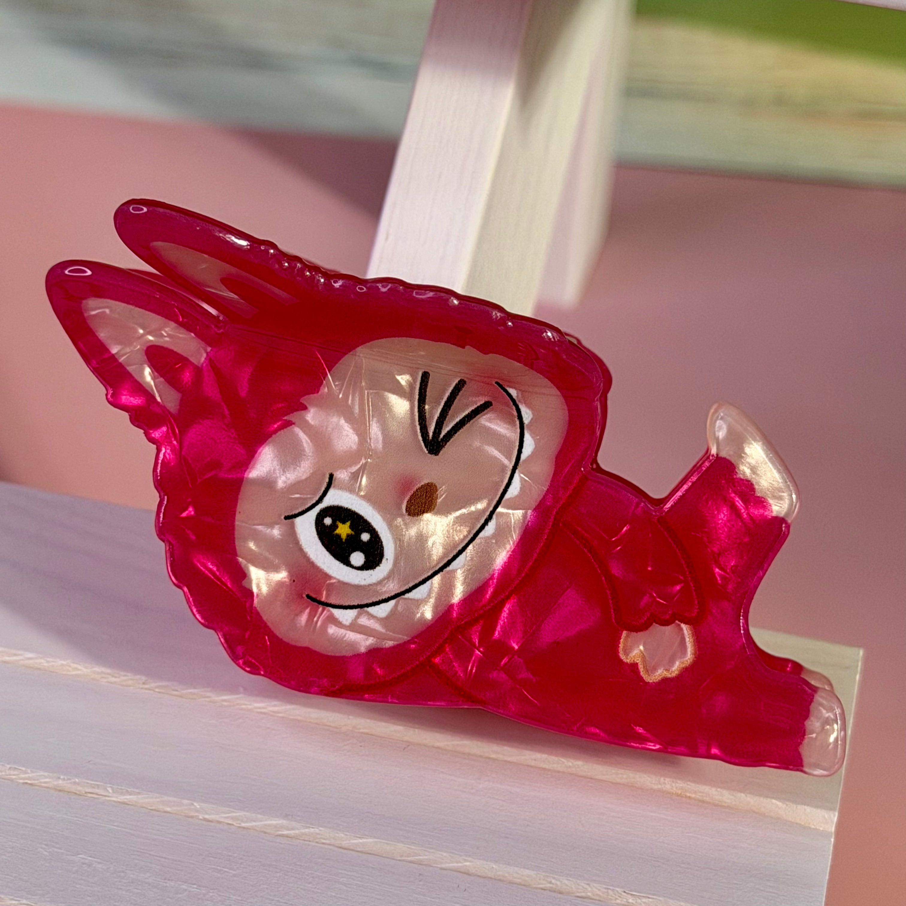 Yoga Bunny Hair Claw – Iridescent Acrylic Cartoon Clip