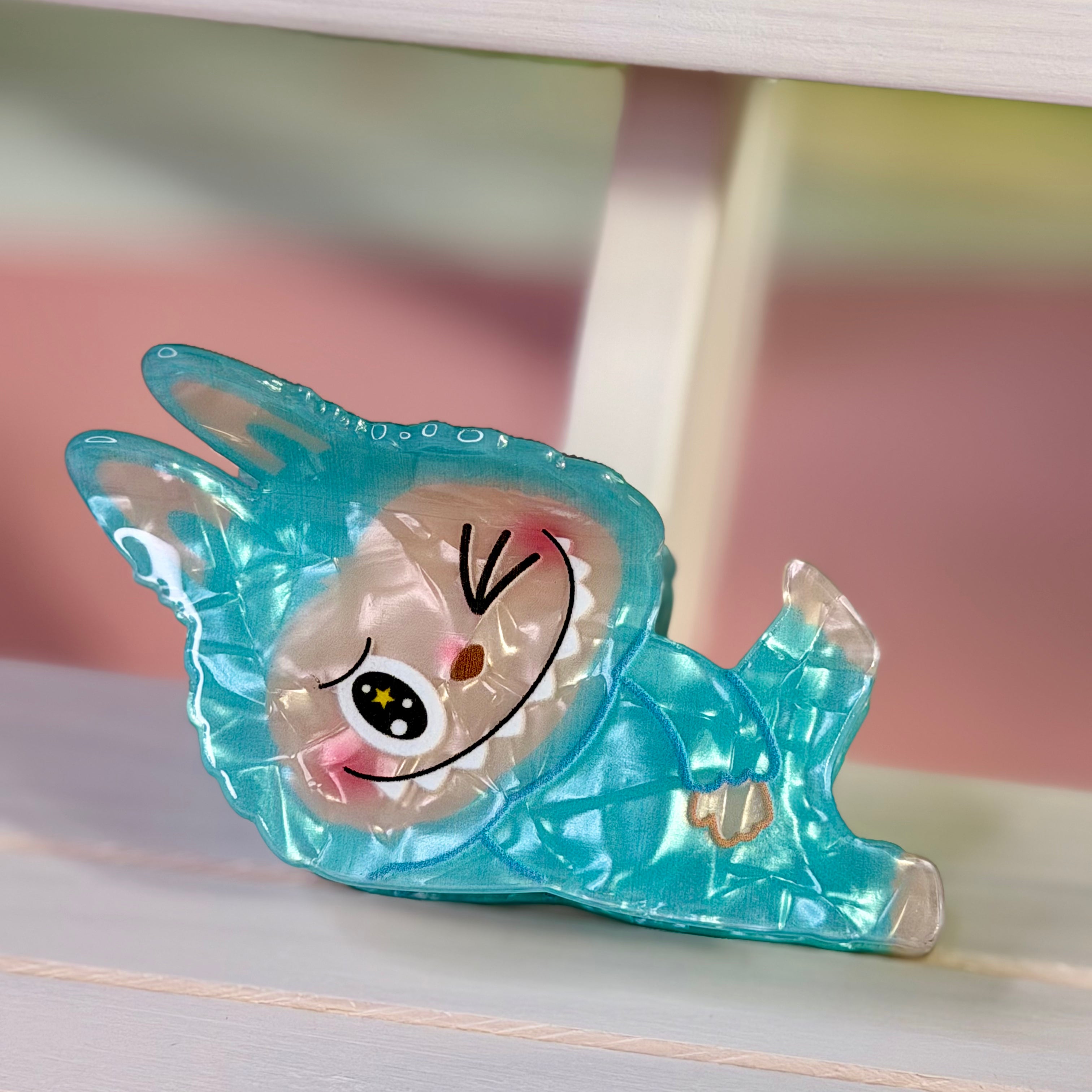 Yoga Bunny Hair Claw – Iridescent Acrylic Cartoon Clip