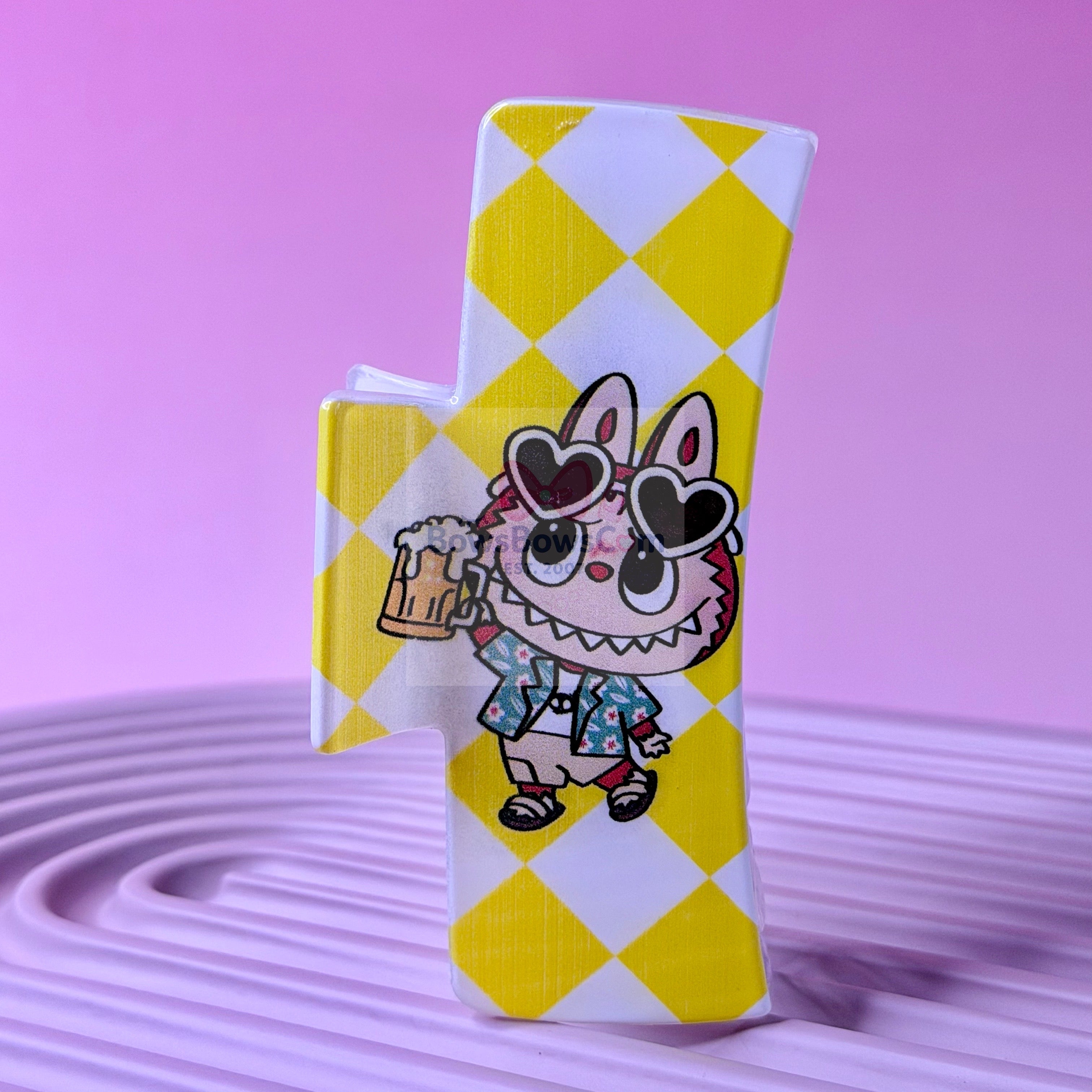 Acrylic Hair Claw: Big Size Checkered Bubu Clip