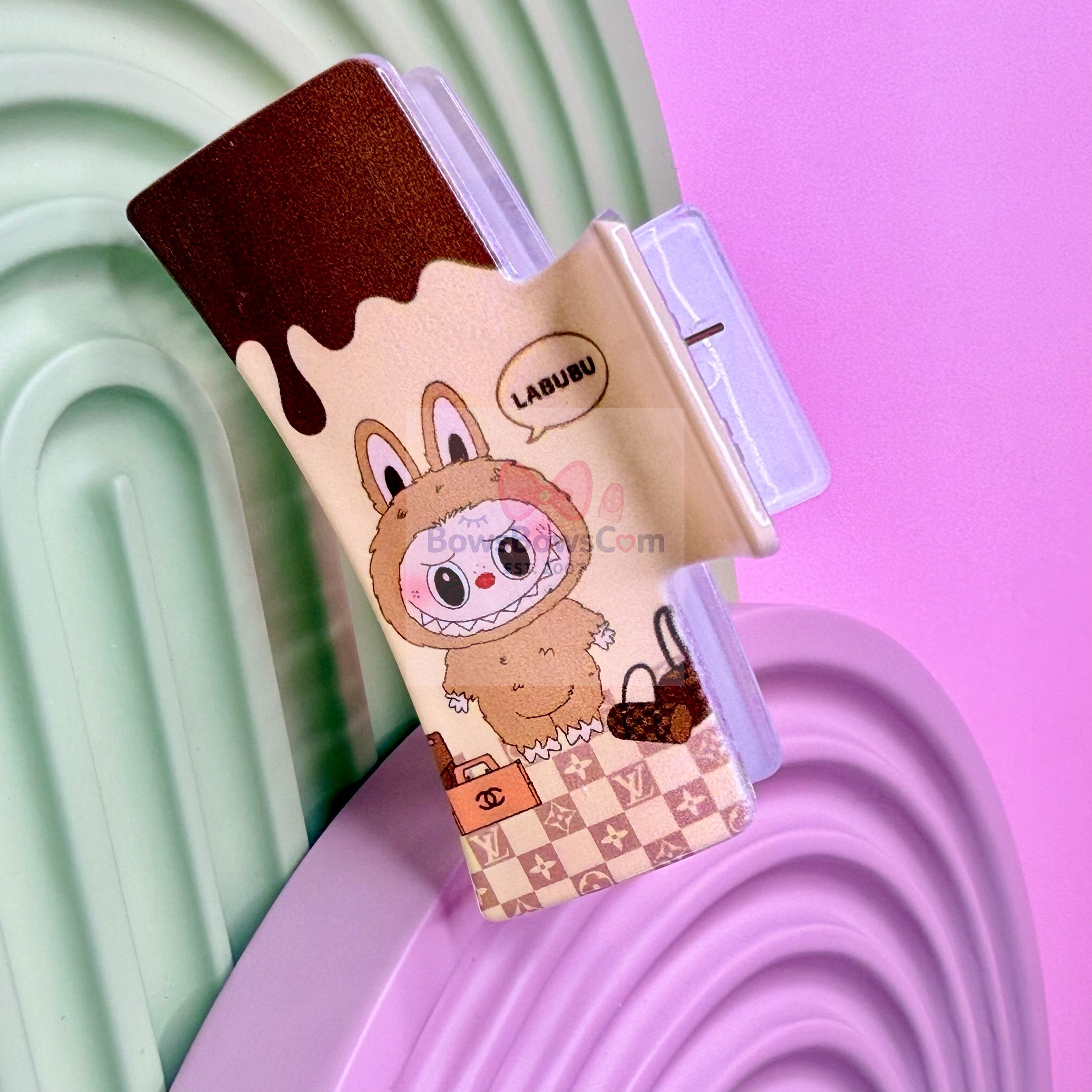 Monster “Bubu Funland” Rectangle Hair Claw | Labubu-Inspired Acrylic Hair Clip